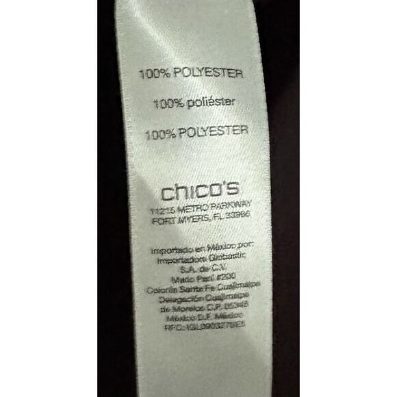 Chico’s Black Blouse with Gold Rings 3/4 Sleeves Size 3 (XL) - Picture 4 of 4